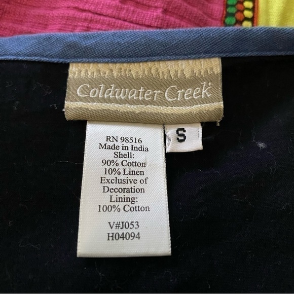 Vintage 90s-Y2K Coldwater Creek Patchwork Embroidered Jacket Black Combo Small - Picture 4 of 7